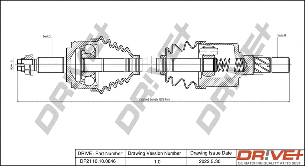Arbre de transmission Dr!ve+ DP2110.10.0846