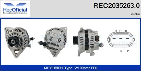 Alternateur RECOFICIAL REC2035263.0