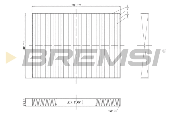 Filtre, air de l'habitacle BREMSI FC0084C