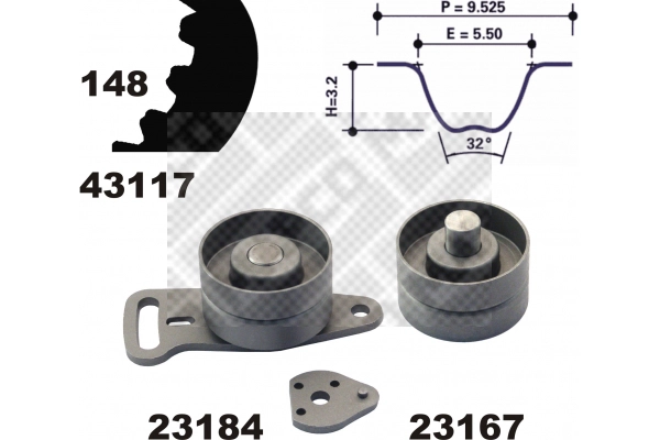 Kit de courroie crantée MAPCO 23117