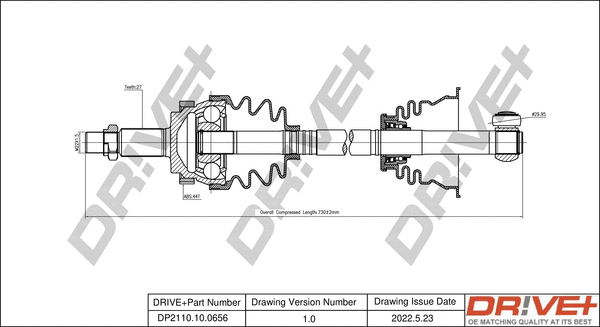 Arbre de transmission Dr!ve+ DP2110.10.0656