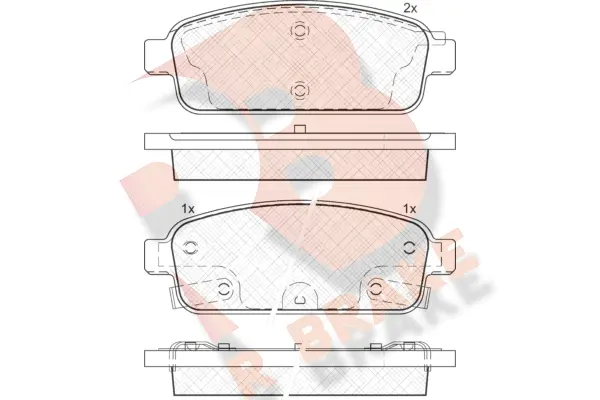 Kit de plaquettes de frein, frein à disque R BRAKE RB1943