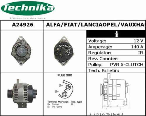 Alternateur Technika A24926