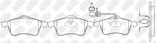 Kit de plaquettes de frein, frein à disque NiBK PN0108W