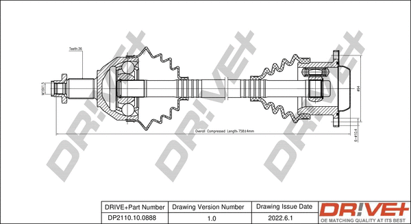 Arbre de transmission Dr!ve+ DP2110.10.0888
