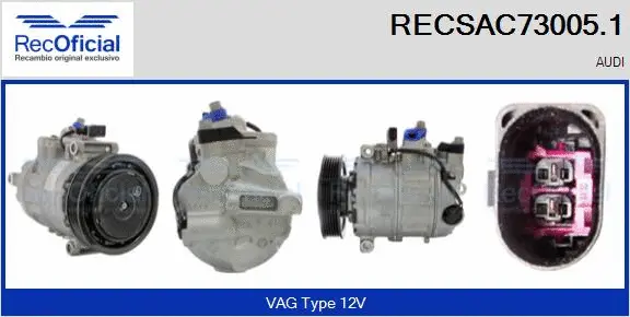 Compresseur, climatisation RECOFICIAL RECSAC73005.1