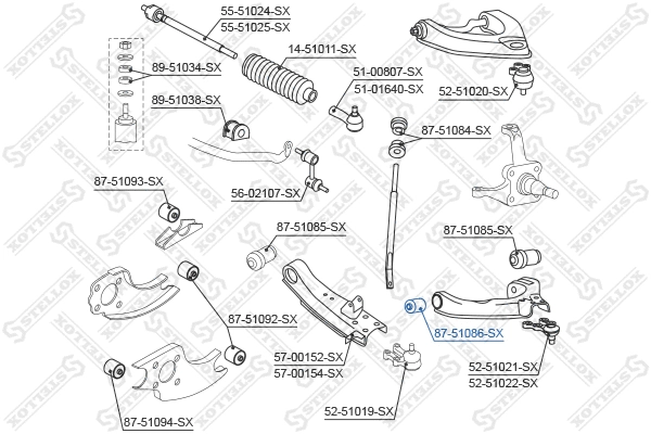 Suspension, bras de liaison STELLOX 87-51086-SX