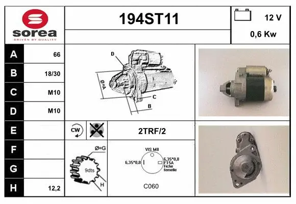 Démarreur STARTCAR 194ST11