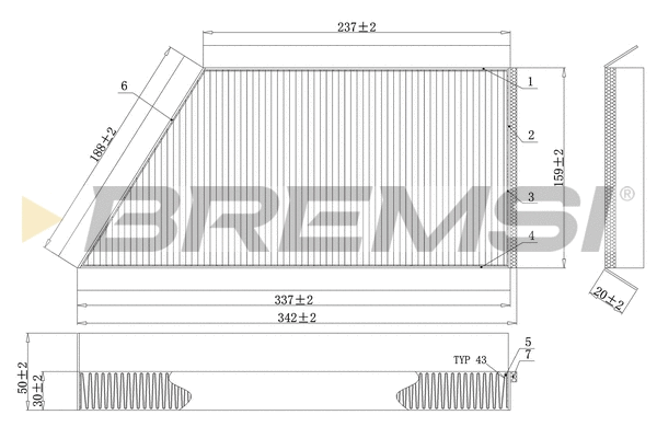 Filtre, air de l'habitacle BREMSI FC0088C