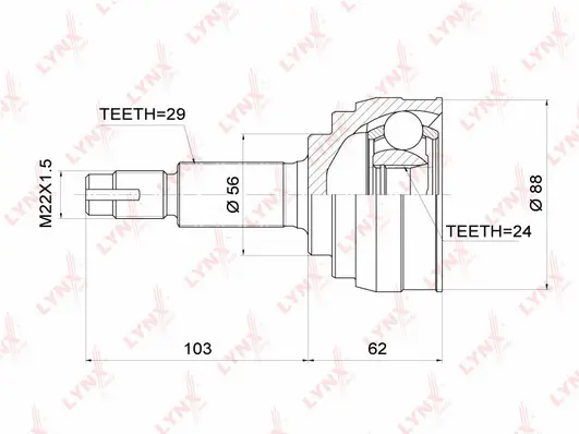 Jeu de joints, arbre de transmission LYNXAUTO CO-3704
