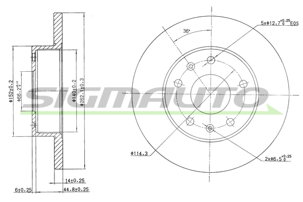 Disque de frein SIGMAUTO DBB100S