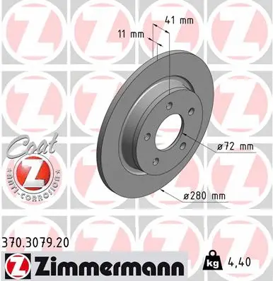 Disque de frein ZIMMERMANN 370.3079.20