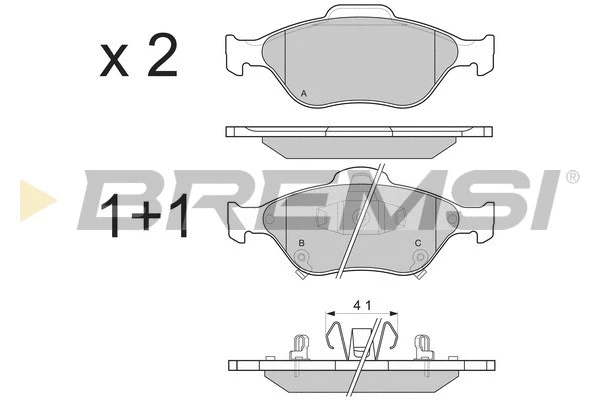 Kit de plaquettes de frein, frein à disque BREMSI BP3255