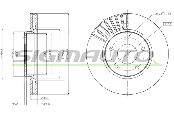 Disque de frein SIGMAUTO DBC100V