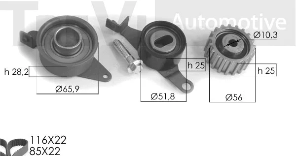 Kit de courroie crantée TREVI AUTOMOTIVE KD1041