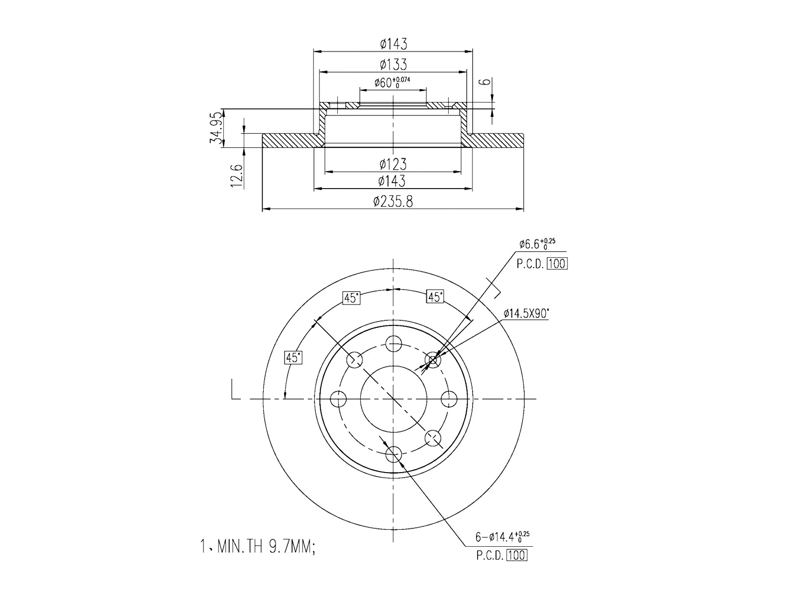 Disque de frein A.Z. Meisterteile AZMT-44-024-1092