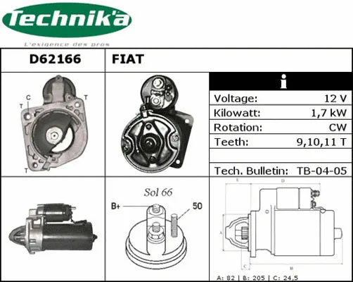 Démarreur Technika D62166