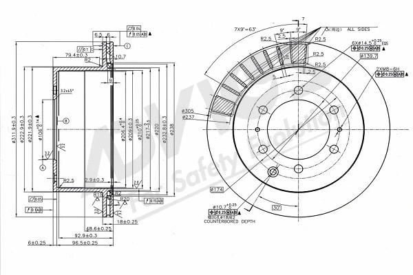 Disque de frein ADVICS-SEA A6R180