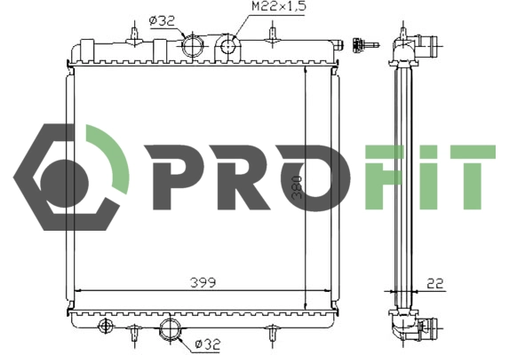 Radiateur, refroidissement du moteur PROFIT 1740-0086