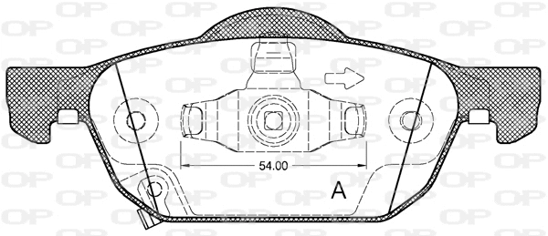 Kit de plaquettes de frein, frein à disque OPEN PARTS BPA1384.02
