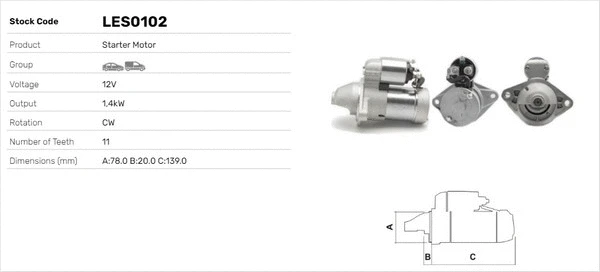 Démarreur LUSA LES0102
