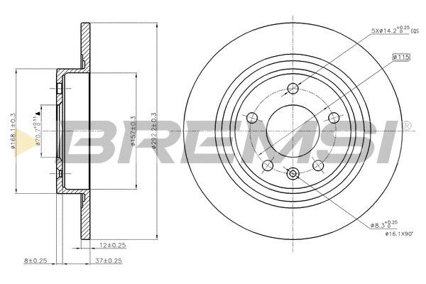 Disque de frein BREMSI CD7871S