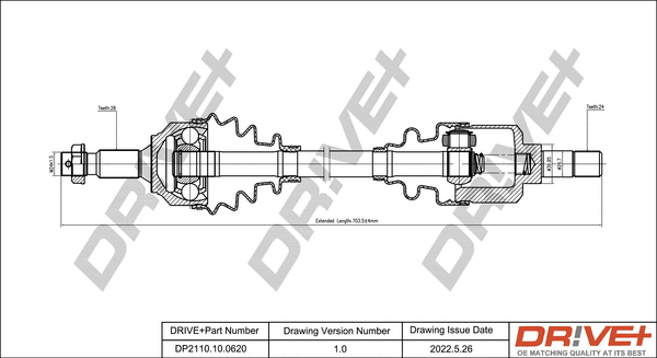 Arbre de transmission Dr!ve+ DP2110.10.0620