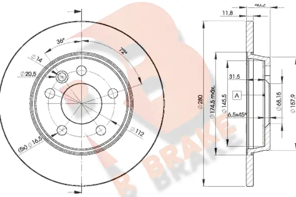 Disque de frein R BRAKE 78RBD23111