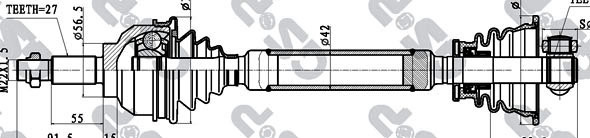 Arbre de transmission GSP 250269