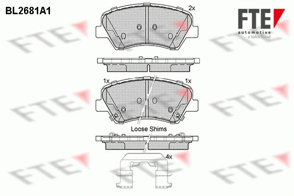 Kit de plaquettes de frein, frein à disque FTE 9010913