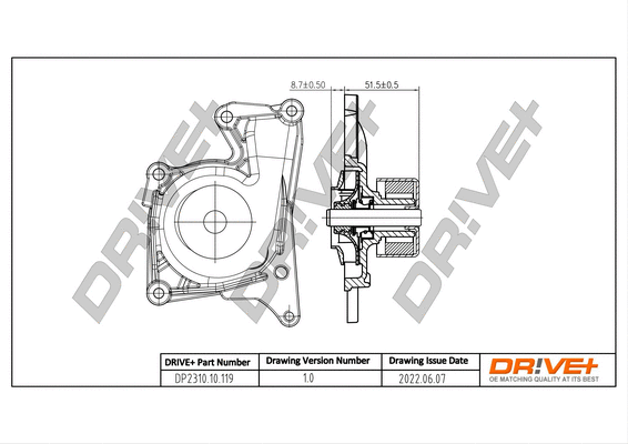 Pompe à eau, refroidissement du moteur Dr!ve+ DP2310.10.119