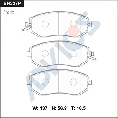 Kit de plaquettes de frein, frein à disque ADVICS SN227P