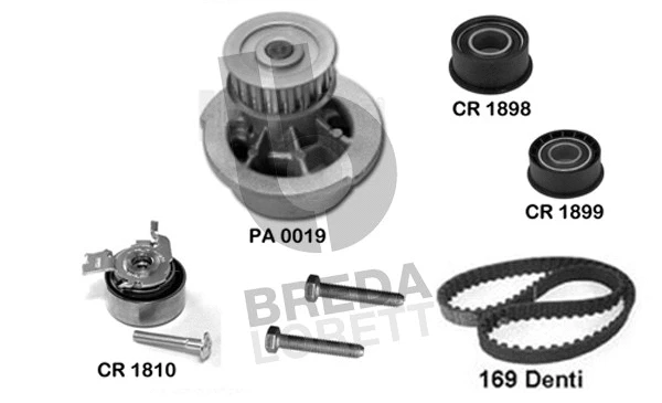 Pompe à eau + kit de courroie crantée BREDA LORETT KPA0028B