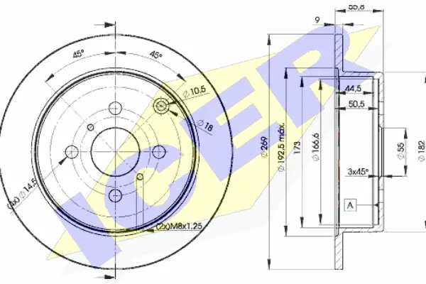 Disque de frein ICER 78BD1221-2
