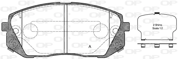 Kit de plaquettes de frein, frein à disque OPEN PARTS BPA1302.22