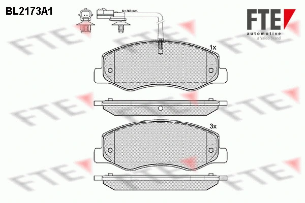 Kit de plaquettes de frein, frein à disque FTE 9010691