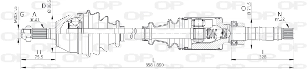 Arbre de transmission OPEN PARTS DRS6146.00