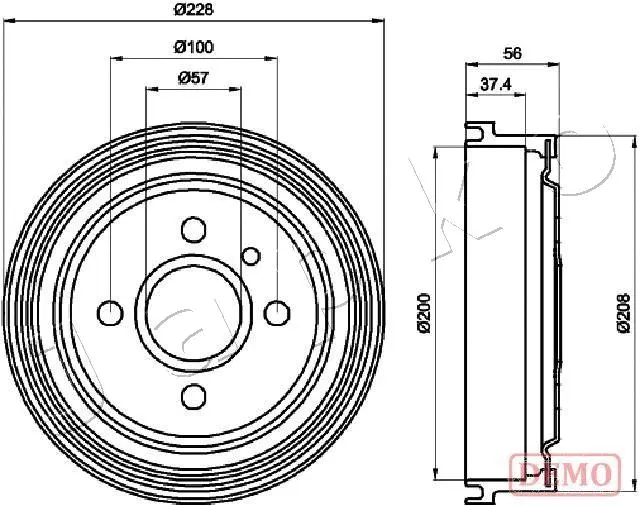 Tambour de frein JAPKO 560403C