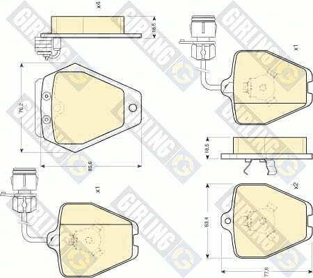 Kit de plaquettes de frein, frein à disque GIRLING 6111621
