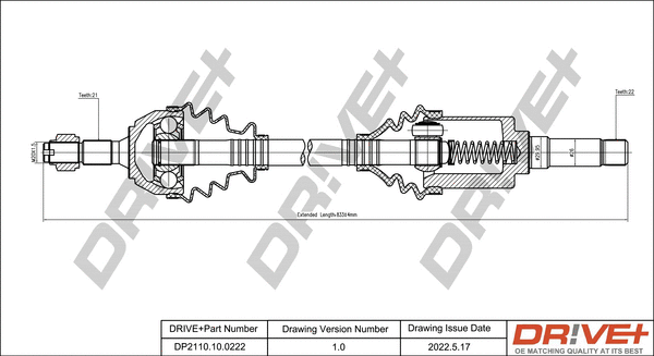 Arbre de transmission Dr!ve+ DP2110.10.0222