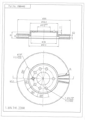 Disque de frein FI.BA FBD162