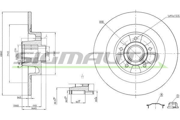 Disque de frein SIGMAUTO DBB654S