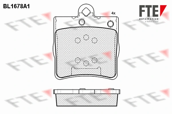 Kit de plaquettes de frein, frein à disque FTE 9010287