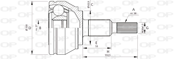 Jeu de joints, arbre de transmission OPEN PARTS CVJ5704.10