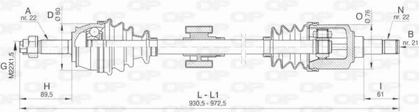 Arbre de transmission OPEN PARTS DRS6450.00