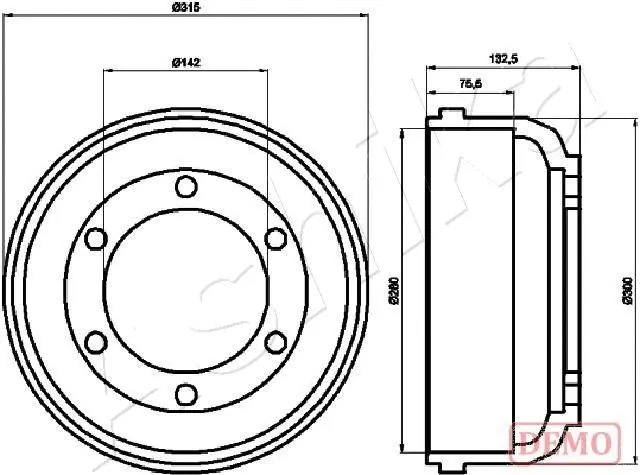 Tambour de frein ASHIKA 56-00-0317C