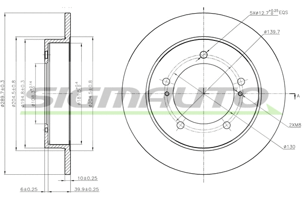 Disque de frein SIGMAUTO DBC411S