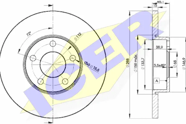 Disque de frein ICER 78BD4061-2