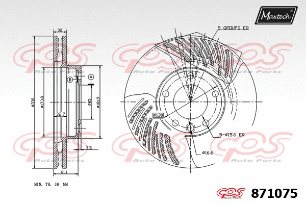 Disque de frein MAXTECH 871075