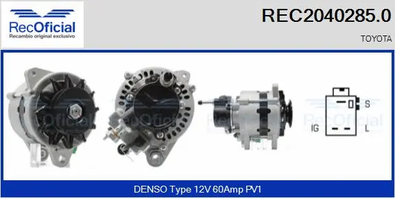 Alternateur RECOFICIAL REC2040285.0